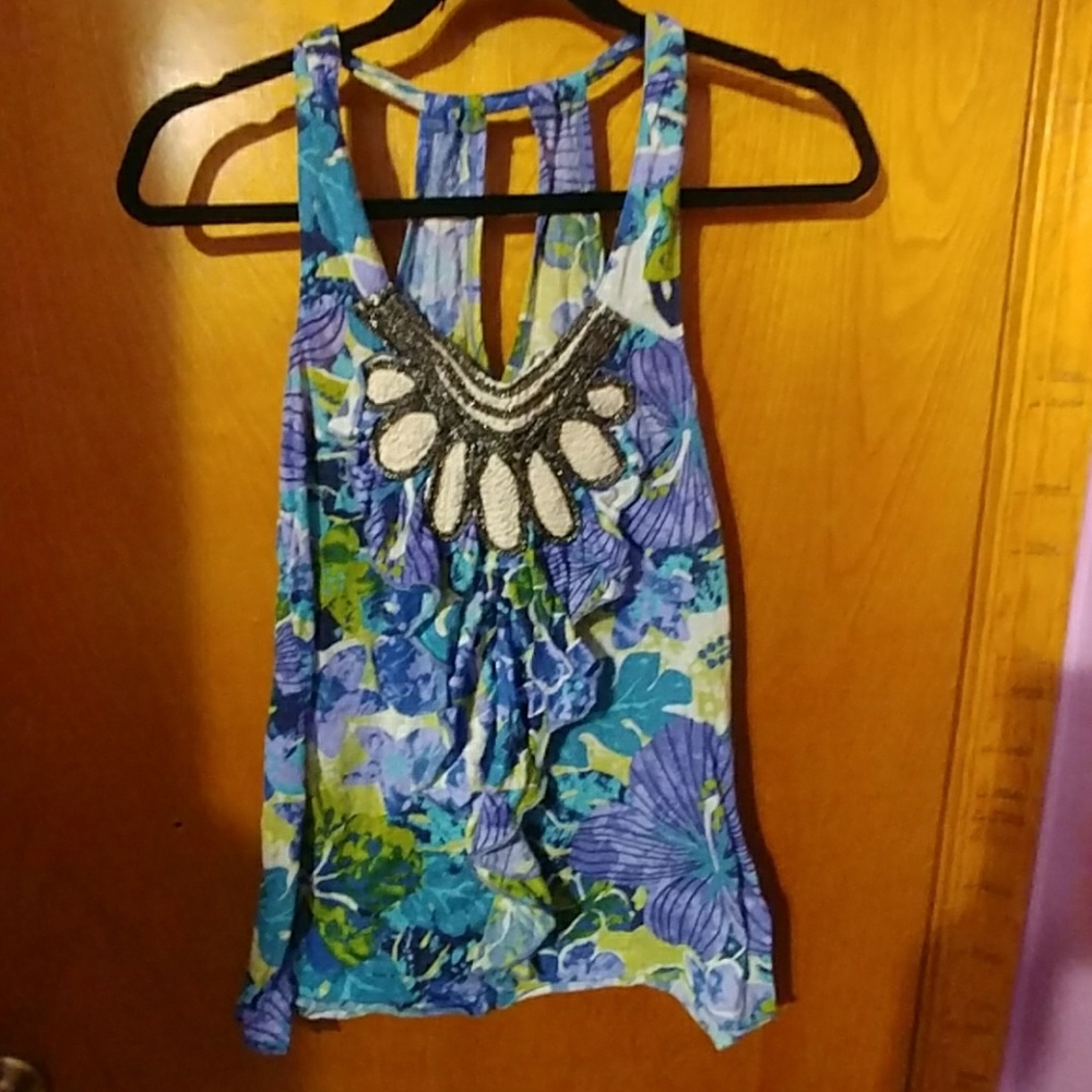 Multi color Flowery tank